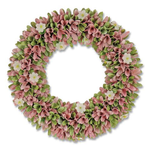 Spring Pink Floral Wreath, 18" X 18" X 3.93", Pink