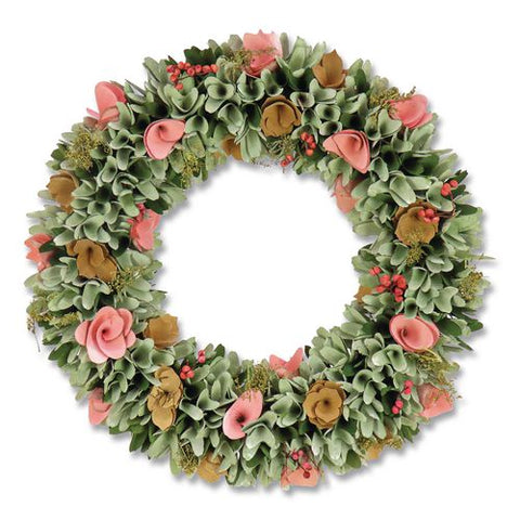 Spring Pastel Floral Wreath, 18" X 18" X 3.93", Assorted Colors