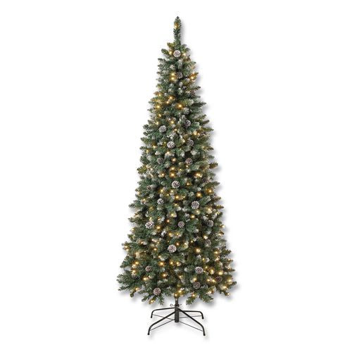 Pre-lit Oakley Hills Slim Tree, 31" X 31" X 90", Green Tree, Green Tree Stand