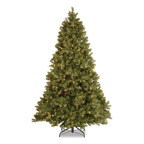 Pre-lit Downswept Douglas Fir Tree, 49" X 49" X 78", Green Tree, Green Tree Stand