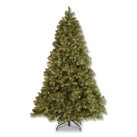 Pre-lit Downswept Douglas Fir Tree, 59" X 59" X 90", Green Tree, Green Tree Stand