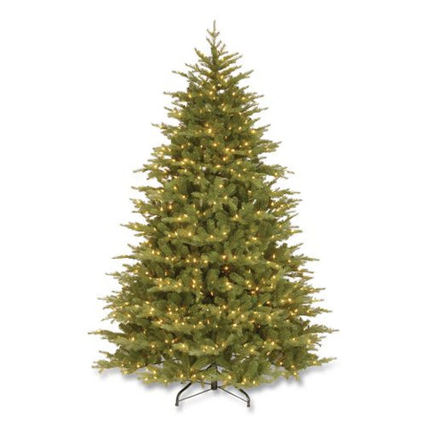 Pre-lit Nordic Spruce Medium Tree, 69" X 69" X 108", Green Tree, Green Tree Stand