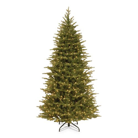 Pre-lit Nordic Spruce Slim Tree, 44" X 44" X 78", Green Tree, Green Tree Stand