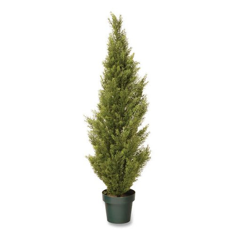 Cedar Topiary Tree, 13" X 13" X 53", Green Tree, Dark Green Pot