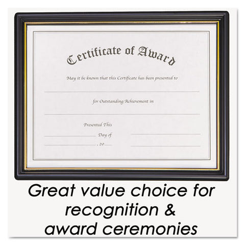 Economy Framed Achievement/appreciation Awards, 11 X 8.5, Horiztontal Orientation, White With Black Border