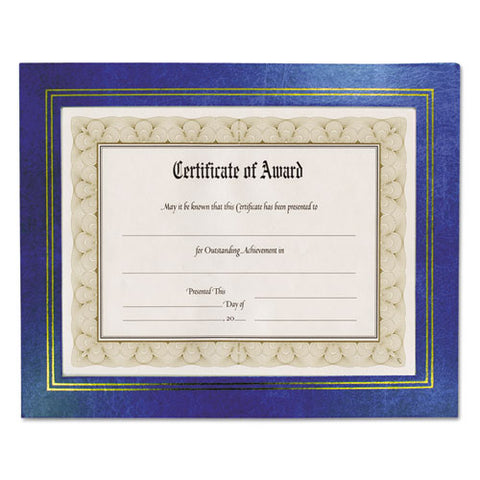 Leatherette Document Frame, 8.5 X 11, Blue, Pack Of Two