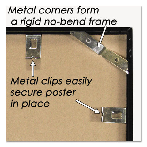 Metal Poster Frame, Plastic Face, 24 X 36, Black