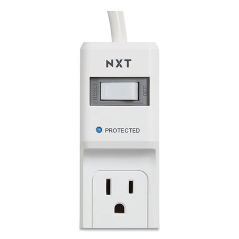 Surge Protector, 6 Ac Outlets, 4 Ft Cord, 600 J, White