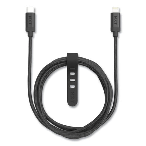 Braided Apple Lightning Cable To Usb-c Cable, 6 Ft, Black