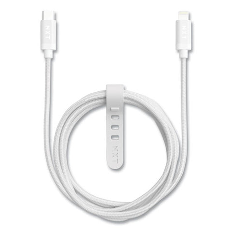 Braided Apple Lightning Cable To Usb-c Cable, 6 Ft, White