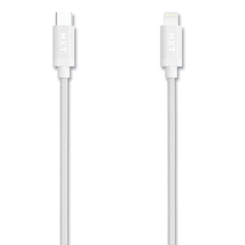 Braided Apple Lightning Cable To Usb-c Cable, 6 Ft, White