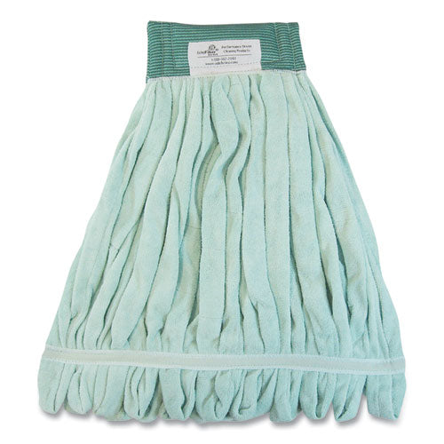 Echofiber Microfiber Loop Mop, Large, Split Microfiber, 16 X 16, 5" Headband, Green, 12/carton