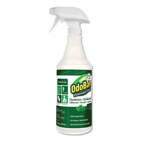 Rtu Odor Eliminator And Disinfectant, Eucalyptus Scent, 32 Oz Spray Bottle