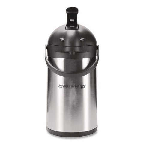 Stainless Steel Airpot, 192 Oz, Silver/black