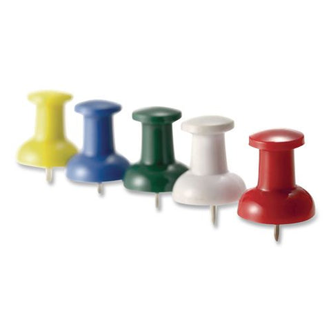 Giant Push Pins, Assorted Colors, Plastic, 1.5" Pin, 12/pack