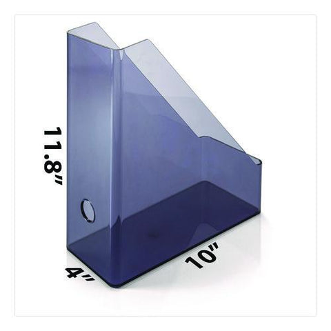 Recycled Plastic Magazine File, 4.3 X 10.3 X 12.2, Translucent Gray