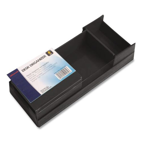 4-piece Desktop Supplies Organizer Set, Black, Plastic