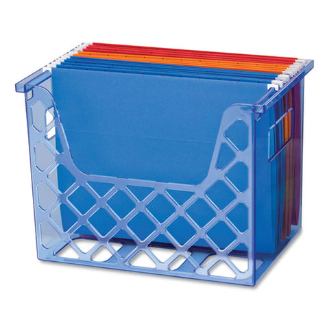 Blue Glacier Desktop File Organizer, 1 Section, Letter-size, 8.63" Long, Translucent Blue