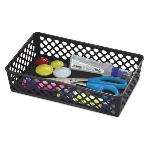 Recycled Supply Basket, Plastic, 10.06 X 6.13 X 2.38, Black, 2/pack