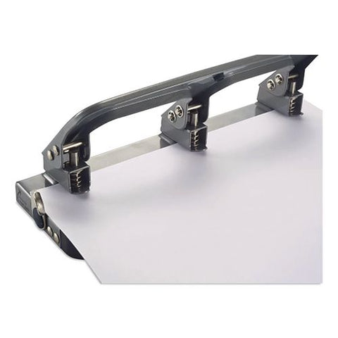 Deluxe 3-hole Punch, 9/32" Holes, Silver/navy