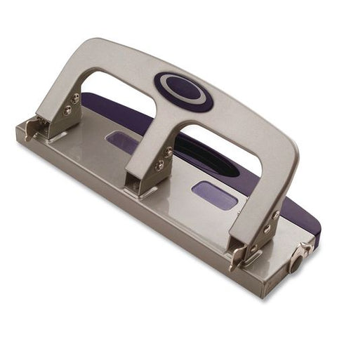 Deluxe 3-hole Punch, 9/32" Holes, Silver/navy