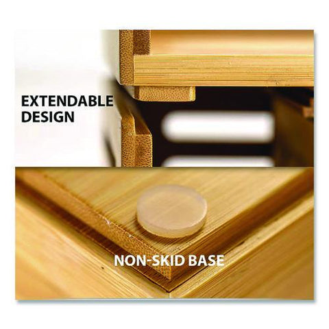 Bamboo Rotary Organizer, 9 Compartments, 8.85 X 8.82 X 7.4, Brown, Bamboo