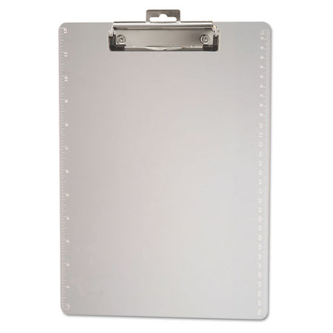 Plastic Clipboards With 12" Ruler Markings, 0.5" Clip Capacity, Holds 8.5 X 11 Sheets, Clear