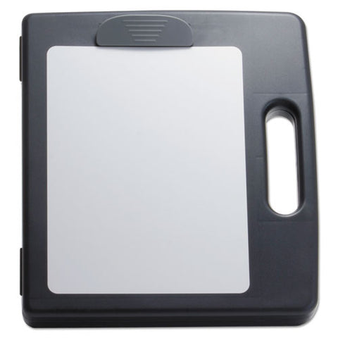 Portable Dry Erase Clipboard Case, 0.5" Clip Capacity, Holds 8.5 X 11 Sheets, Charcoal