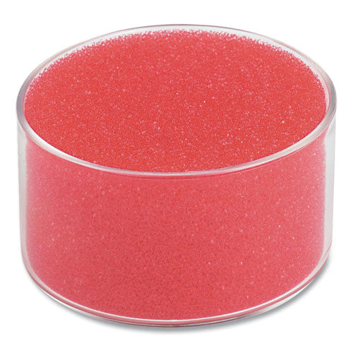 Sponge And Cup Moistener, 3" Diameter X 1.5"h, Red