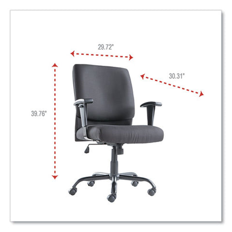 Big/tall Swivel/tilt Mid-back Chair, Supports Up To 450 Lb, 19.29" To 23.22" Seat Height, Black