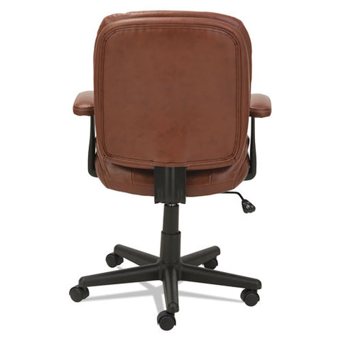 Swivel/tilt Bonded Leather Task Chair, Supports 250 Lb, 16.93" To 20.67" Seat Height, Chestnut Brown Seat/back, Black Base