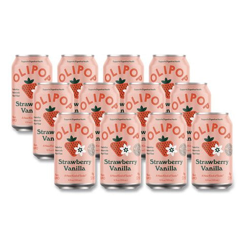 Prebiotic Soda, Strawberry Vanilla, 12 Oz Can, 12/carton