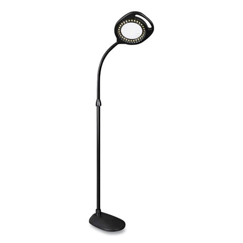 2-in-1 Led Magnifier Floor And Table Light, 39.5" High, Black