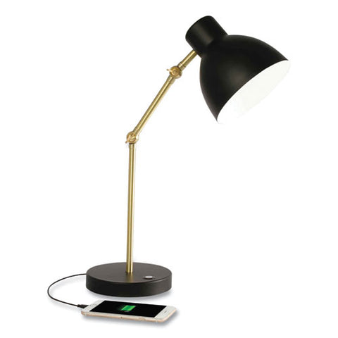 Wellness Series Direct Led Desk Lamp, 4" To 18" High, Brass