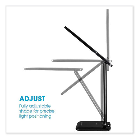 Wellness Series Slimline Led Desk Lamp, 5" To 20.25" High, Black