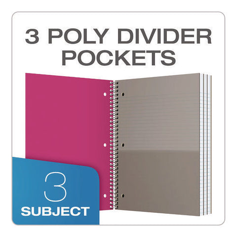Three-subject Notebook, 3 Subject, College Rule, Randomly Assorted Cover Color, (150) 11 X 9 Sheets