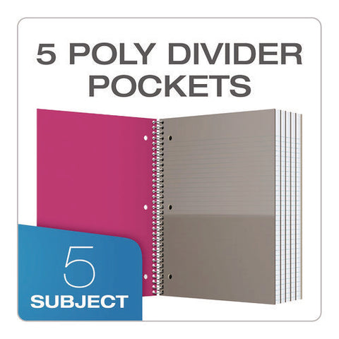 Five-subject Notebook, 5 Subject, College Rule, Randomly Assorted Cover Color, (200) 11 X 9 Sheets