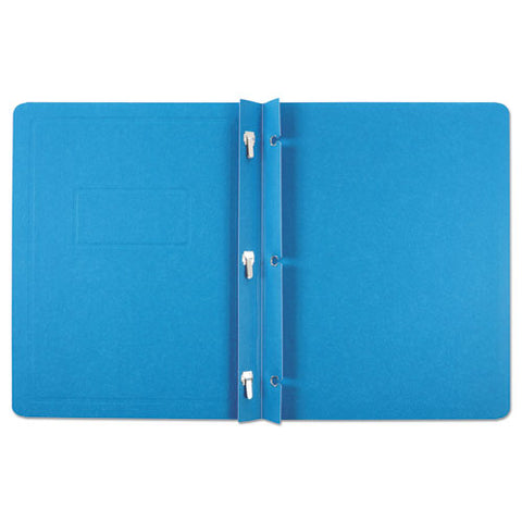 Title Panel And Border Front Report Cover, 3-prong Fastener, Panel And Border Cover, 0.5" Cap, 8.5 X 11, Light Blue, 25/box