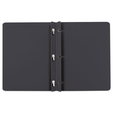 Title Panel And Border Front Report Cover, Three-prong Fastener, 0.5" Capacity, 8.5 X 11, Black/black, 25/box