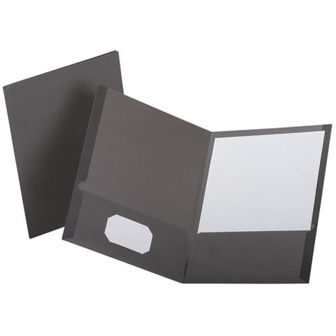 Linen Finish Twin Pocket Folders, 100-sheet Capacity, 11 X 8.5, Light Gray, 25/box