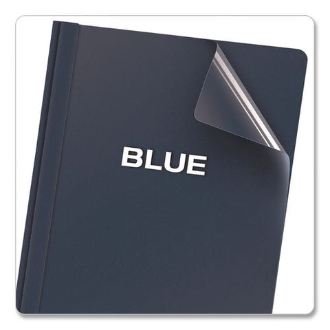 Clear Front Standard Grade Report Cover, Three-prong Fastener, 0.5" Capacity, 8.5 X 11,  Clear/dark Blue