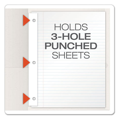 Twin-pocket Folders With 3 Fasteners, 0.5" Capacity, 11 X 8.5, White, 25/box