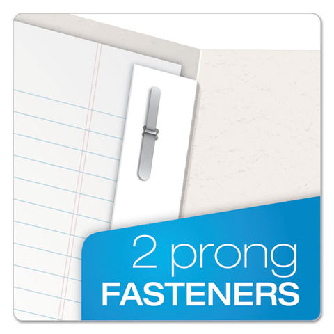 Twin-pocket Folders With 3 Fasteners, 0.5" Capacity, 11 X 8.5, White, 25/box