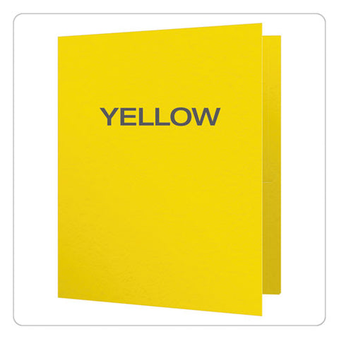 Twin-pocket Folders With 3 Fasteners, 0.5" Capacity, 11 X 8.5, Yellow, 25/box