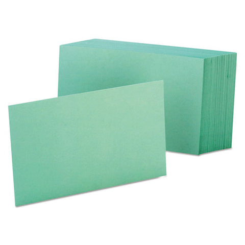 Unruled Index Cards, 4 X 6, Green, 100/pack