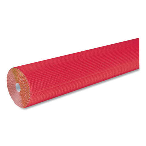 Corobuff Corrugated Paper Roll, 48" X 25 Ft, Flame Red