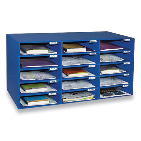 Classroom Keepers Corrugated Mailbox, 31.5 X 12.88 X 16.38, Blue