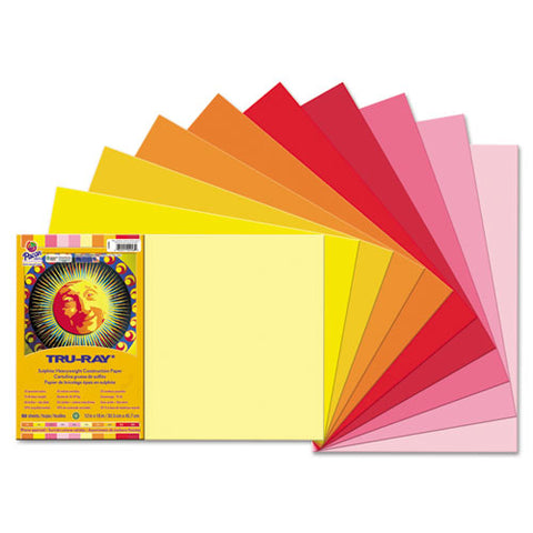 Tru-ray Construction Paper, 76 Lb Text Weight, 12 X 18, Assorted Cool/warm Colors, 25/pack