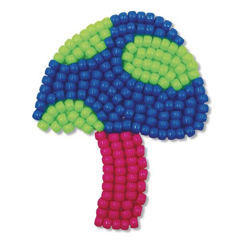 Pony Beads, Plastic, 0.24" X 0.35", Assorted Neon Colors, 1,000/pack