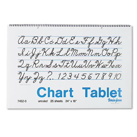 Chart Tablets, Unruled, 24 X 16, White, 25 Sheets